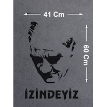 Atam İzindeyiz Atatürk Silüet Sticker - Araba Oto Motosiklet Karavan Cam Sticker - 00235 60X41 Cm