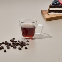 Tohanaa Çift Cidarlı Cam Kupa - Şeffaf - 150 Ml Renkli
