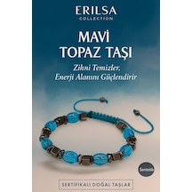 Sertifikalı Sentetik Mavi Topaz Taşı Bileklik Dinginlik Ve Zarafetin Gücü Mavi