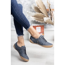 2234 Anatomik Tabanlı Kadın Günlük Spor Babet Ayakkabı Lacivert