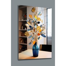 Vazo Ve Kaşıklar Sürrealist Soyut Cam Tablo Modern Sanat Tablosu Canlı Renkli Baskı Ofis Ve Çalışma Odası Anlamlı Hediye Seçeneği