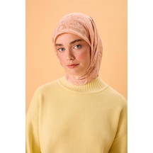 Silk Home İnce Pamuk Soft Eşarp Yavruağzı-ekru Desenli Kaymaz Dokulu Tok Duruşlu 90x90 Çok Renkli