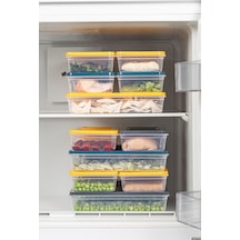 Meleni Home Şeffaf Kapak Düzenleyici Organizer Derin Mikrodalga Uyumlu Erzak Gıda Saklama Kabı Set 4'lü 2470 ML Şeffaf