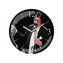 Müslüm Gürses Çap 30cm Sessiz Akar Bombeli Gerçek Cam Duvar Saati Çok Renkli