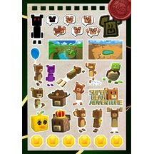 Super Bear Adventure Çocuk Sticker Set -2-30 Adet Renkli & Eğlenceli Suya Dayanıklı Çok Renkli