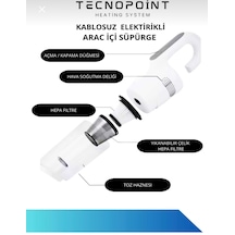 Araç İçi Süpürgee Şarjlı El Süpürgesi Ev Araba Ofis Süpürge Tecnopoint