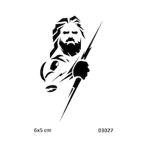 Airbrush Tattoo Zeus Şimşek Öfkesi Yapışkanlı Stencil Süsleme Ve Boyama Kalıbı