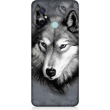 Xiaomi Redmi 12c Uyumlu Mavi Gözlü Kurt Desenli Silikon Kılıf