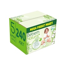 Bebem Natural Bebek Bezi 5 Numara Junior Mega Fırsat Paketi 240 Adet