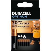 Duracell LR6/MN1500 Optimum AA Alkalin Kalem Piller 1.5 V 6’lı Paket