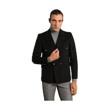 Wessi Kruvaze Slimfit Siyah Ceket Siyah