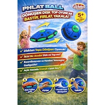 Phlat Ball Dönüşen Disk Top Oyuncak Bastır Fırlat Yakala Eğlence Seti - Mavi