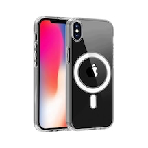 Apple İphone X Kılıf Magneticsafe Şeffaf Silikon - Şeffaf