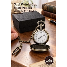5 Adet Köstekli Saat Özel Kutulu Cep Saati Pocket Watch 4 5 Cm
