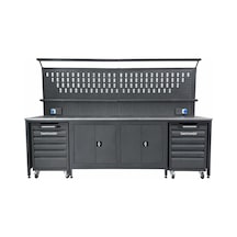 Takpower 3 Metre Takım Tezgahı 2 Dolaplı + 2 Boş Takım Arabası Antrasit