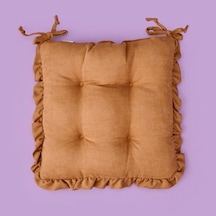 Soft Nora Sandalye Minderi - Açık Kahverengi - 40x40 Cm Çok Renkli