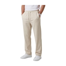 Deep Sea Deepsea Bej Baggy Style Likralı Lastikli İpli Erkek Spor Pantolon 2600262