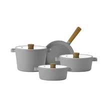 Neoflam Fika Gri Tencere Ve Tava Seti 7 Parça