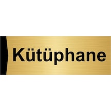Kütüphane 10x20cm Altın Renk Metal Yönlendirme Levhası