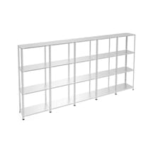 Rafburada 4 Katlı 5'li Galvaniz Çelik Raf - Depo, Arşiv, Kiler, Dosya, Market Rafı-43x60 cm-200 cm-1.50 mm