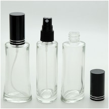 Parfüm Şişesi 50 ML 2 Adet Eyfel Siyah Kapak Plastik Valf Boş Şişe