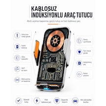 Kablosuz İndüksiyonlu Araç Telefon Tutucu Şarj 3 Farklı Başlıklı 1 Adet