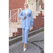 Misskayle Cep Detaylı Kimono Takım Bebe Mavisi Bebemavisi