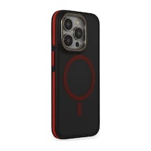 Joko Apple iPhone Uyumlu  15 Pro Rocky Magsafe Kapak - Siyah-kırmızı