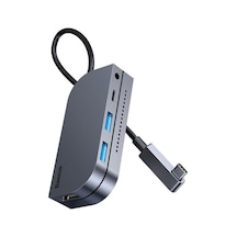 Baseus Bending Angle No.7 Çok Fonksiyonlu 6 Port Type-c Hub Cahub-cwj0g - 5775 Gri