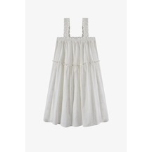 Penti Beyaz Kız Çocuk White Texture Elbise