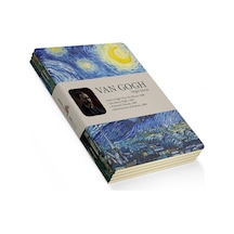 Night Series - A5, Van Gogh 4'lü Defter Seti I, Çizgisiz, Toplam 256 Sayfa, Her Biri 64 Sayfa, Çok Renkli