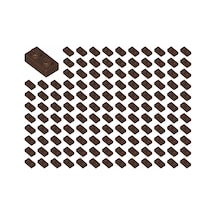 Yedek Parçalar: Plate 1x2: 100 Adet 1x2 Plate Parts Plaka Parçası Koyu Kahverengi - Dark Brown 3023