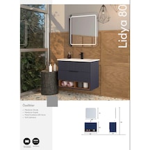 Evros Lidya 80 Cm Banyo Dolabı Lacivert
