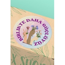 Birlikte Daha Güçlüyüz Yuvarlak Sticker Etiket 3x3cm St2414 Çok Renkli