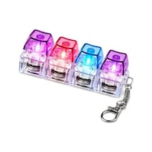 Talky Işıklı Mini Klavye Anahtarlık, Click Sesli Mekanik Switch Fidget Oyuncak,rgb Led Işıklı Stres Giderici