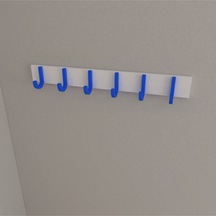 Hepsi3boyutlu Modern Duvar & Kapı Baston Askılık - 6 Adet Mavi J Askılık - Model No : 6 Mavi