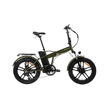Bisan E-folding F3 20 Jant 43 Cm Kadro Hidrolik Disk Fren 7 Vites Elektirkli Bisiklet Haki Yeşil