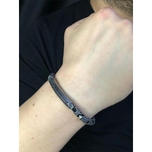 Vog Gotik Tasarım Fleur De Lis Işlemeli Siyah Zirconia Taşlı Okside Erkek 925 Ayar Gümüş Bileklik Vog Gotik Tasarım Fleur De Lis Işlemeli Siyah Zirconia Taşlı Okside Erkek 925 Ayar Gümüş Bileklik