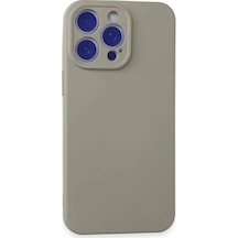 Newface Apple Uyumlu  iPhone 15 Pro Max Kılıf Nano İçi Kadife Silikon - Titan Gri