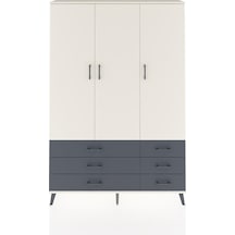 Arges Dolap 5 Raflı 6 Çekmeceli Tek Askılı 132x30x195 Aytaşı-aytaşı/antrasit Aytası/antrasıt