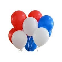 30 Adet Metalik Sedefli Kırmızı-beyaz-lacivert Helyumla Uçabilen Balon