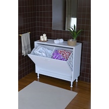 Eliusta Sare 85 Cm Beyaz Sepetli Banyo Dolabı,mutfak Dolabı 85x75x32,5 Cm Oyuncak Sepeti Çok Amaçlı Dolap Beyaz