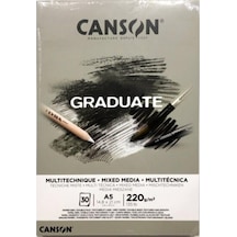 Canson Çizim Bloğu Graduate Mıx Medıa Gri 30 Sayfa A5 220 Gram
