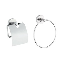 Ahlez Dolce Paslanmaz Kapaklı Kağıtlık Yuvarlak Havluluk Seti Krom