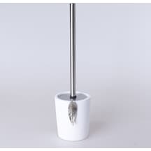 Leaf Tuvalet Fırçası Beyaz Gümüş