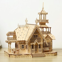 Cute Fun 3d Ahşap Yapboz Kilit Seti, Mimari Model Kiti, Yetişkinler Için Kendi Ahşap El Işi Kitinizi Yapın