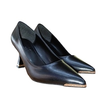 Stillo 814 Kadın Burun Taş Detaylı Kadeh Ökçe Stiletto Siyah
