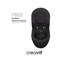 Creavit Free Antrasit Asma Klozet Ve Duroplast Yavaş Kapanan Klozet Kapağı