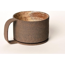 Toffee Kahverengi Kahve Fincanı 180 Ml Stoneware 1 Adet Beyaz - Çok Renkli