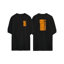Thewert Unisex Anime Naruta Orange Ön Arka Baskılı Sıyah Oversize T-shirt Siyah
